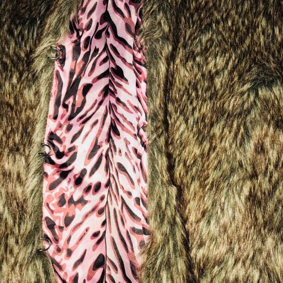 Dots Vintage Y2K Faux Fur Cozy Brown Vest Size 2X - Picture 5 of 10